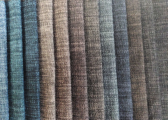 100% Polyester Linen terlihat kain untuk stok kain pelapis sofa banyak