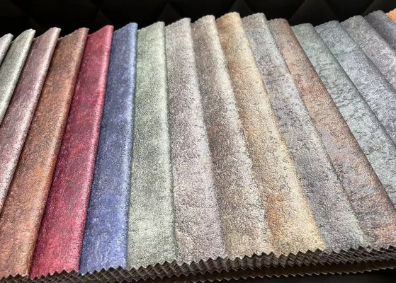 Kain Sofa Suede Pola Dicetak Kain Tenunan 100 Polyester Suede Fabric