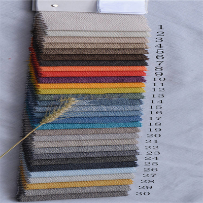 Kain Sofa Linen Tenunan Polos Dicelup 100% Poliester Warna Solid Tebal