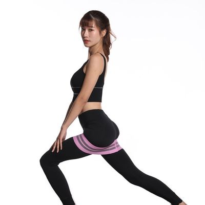 Pita Perlawanan Elastis Yoga Merah Muda, Pita Loop Lingkaran Hip 8cm